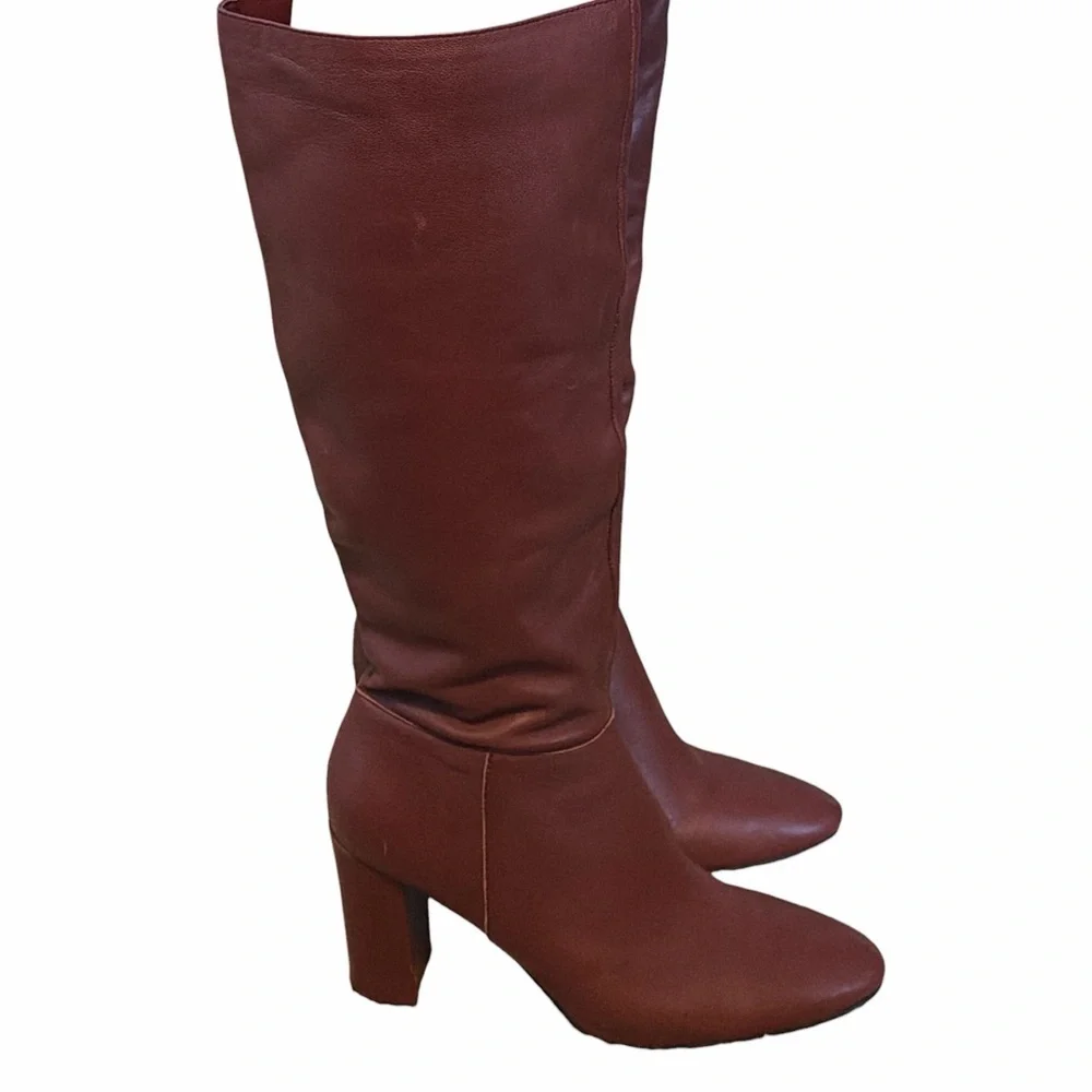 Marc Fisher Tall Over-the-Knee Leather Boot - Burgundy